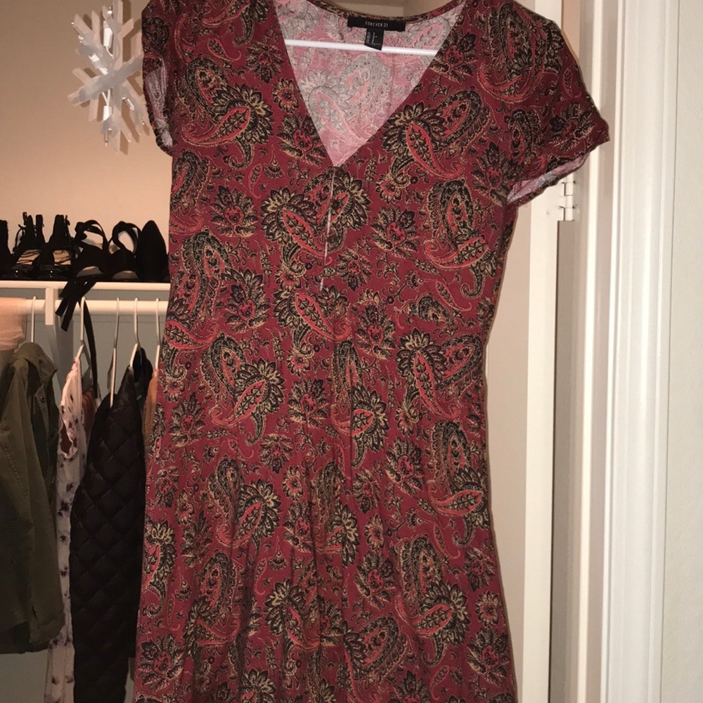 Cute red button up dress